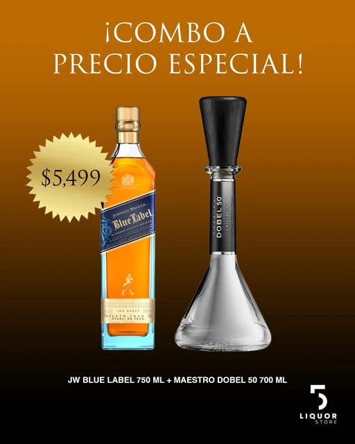 Johnnie Walker Blue Label + Maestro Dobel 50 Combo